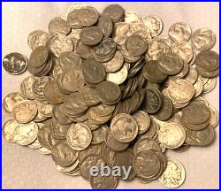 Huge Lot 300 Buffalo Nickels 1920s 1930s All Readable Dates Vtg Coins Rolls