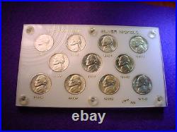 Jefferson Silver War Nickel Great Bu Bright 11 Coin Complete Set! #155