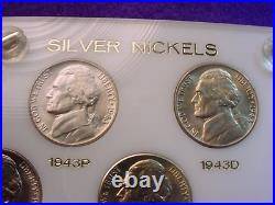 Jefferson Silver War Nickel Great Bu Bright 11 Coin Complete Set! #155