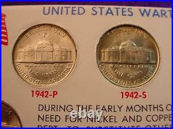 Jefferson Silver War Nickel Very Nice Bu Complete 11 Coin Set In Holder! #855