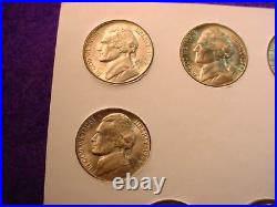 Jefferson Silver War Nickel Very Nice Bu Complete 11 Coin Set In Holder! #855