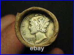 LINCOLN PENNY ROLL OLD CIVIL WAR TOKEN & SILVER MERCURY DIME END COINS? 119t
