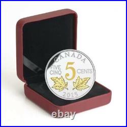 Legacy of the Canadian Nickel, 5 Cent Gold Plated Silver Coin (+GIFT), 2015