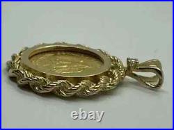 Men's 1945 Dos Pesos 20Coin Wedding Pendant 14k Yellow Gold Plated 18'' Chain