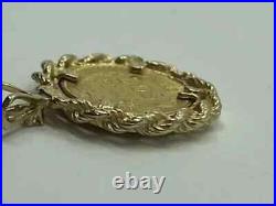 Men's 1945 Dos Pesos 20Coin Wedding Pendant 14k Yellow Gold Plated 18'' Chain