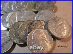 Mixed Roll Silver Jefferson Nickels 1942 Thru 1945 High Grade Xf/au 40 Coins