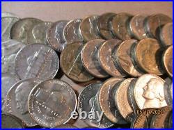 Mixed Roll Silver Jefferson Nickels 1942 Thru 1945 High Grade Xf/au 40 Coins