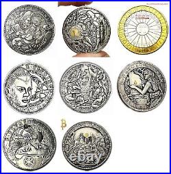 Movable Mechanism Coin Roman Booteen`s Hobo Nickel 8pcs Amazing Art Collectible