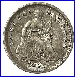 Nickel Coin Set 1857 Seated Liberty Half Dime 1867 Shield 1883 Liberty Jefferson