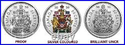 Rare Canada 3 different 50 cents coins, Coat of Arms Proof, Silver, BU 2020