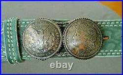 Southwestern 11 Domed Morgan Silver Dollars + 10 Buffalo Nickel Coins Green Belt