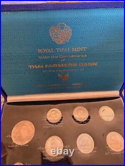 Thailand Commemorative 11 Coins Set 1961 to 1975 Silver and Copper-Nickel Coins