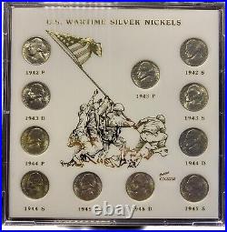 US Wartime Silver Nickels 11 Coin Set Iwo Jima Capital Plastics #20238