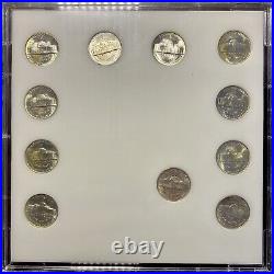 US Wartime Silver Nickels 11 Coin Set Iwo Jima Capital Plastics #20238