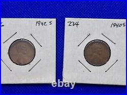 Vtg 1940s Coin Lot 1941 W Mercury Dime, 1940-43 P/S Pennies & 1941/2 P/S Nickel