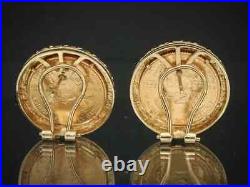Without Stone Women's Coin Estate American Eagle Earrings 14k Yellow Gold Plated